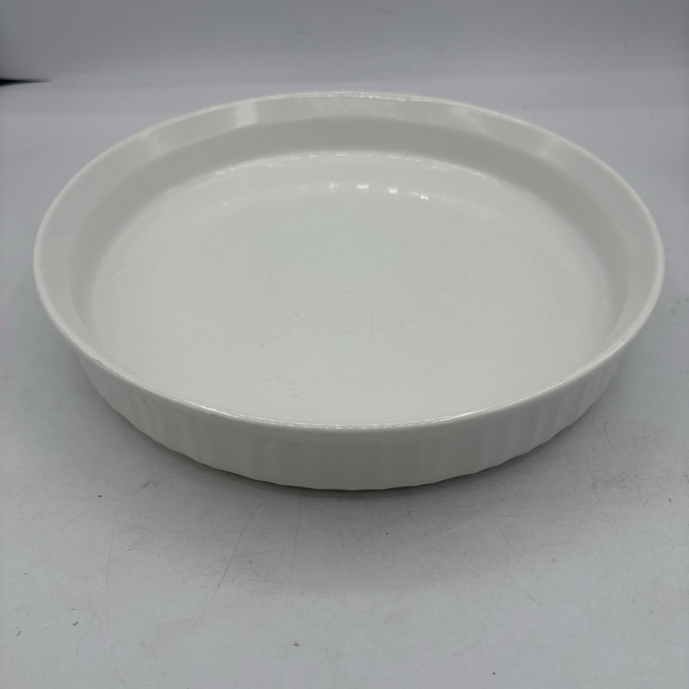Corning Ware French White 10" Round Quiche Casserole Baking Dish Pie Pan
